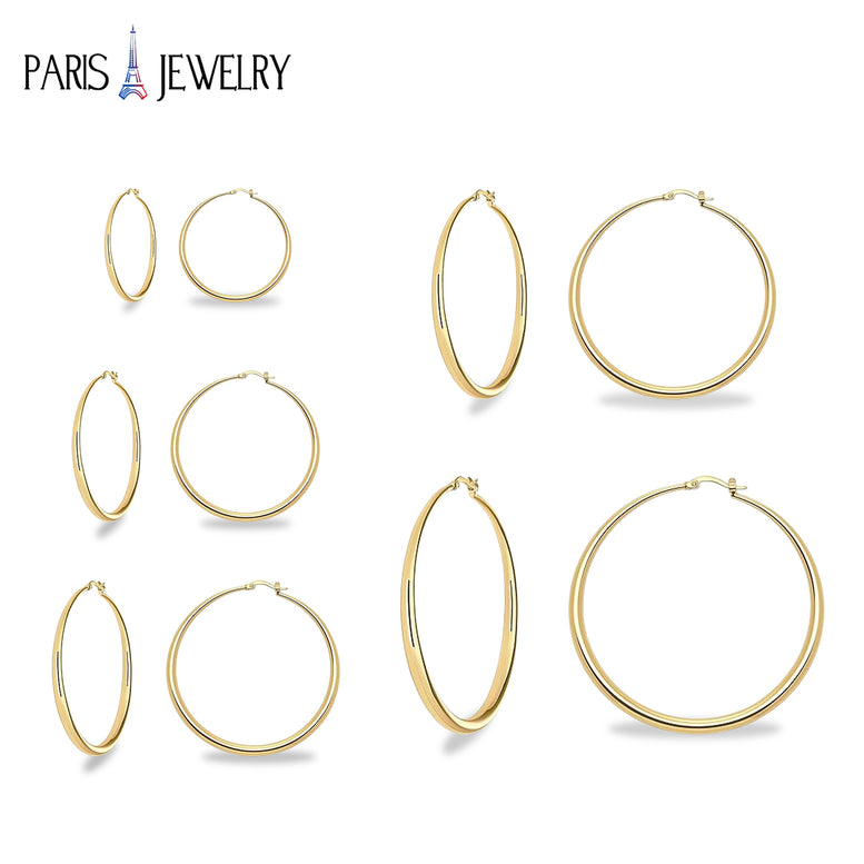 Yellow Gold Plated Hoop Hinged Earrings