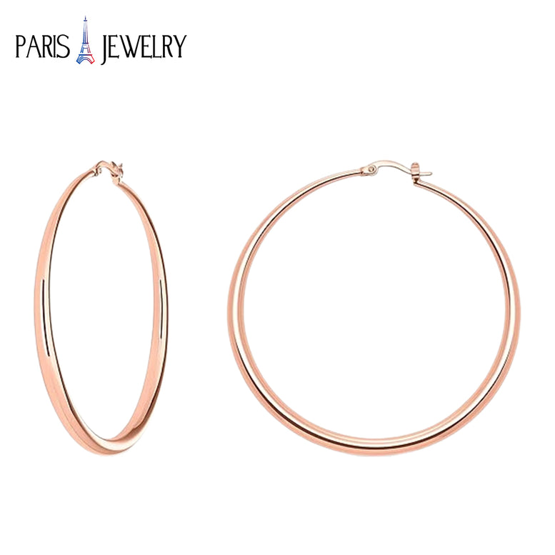 Rose Gold Plated Hoop Hinged Earrings