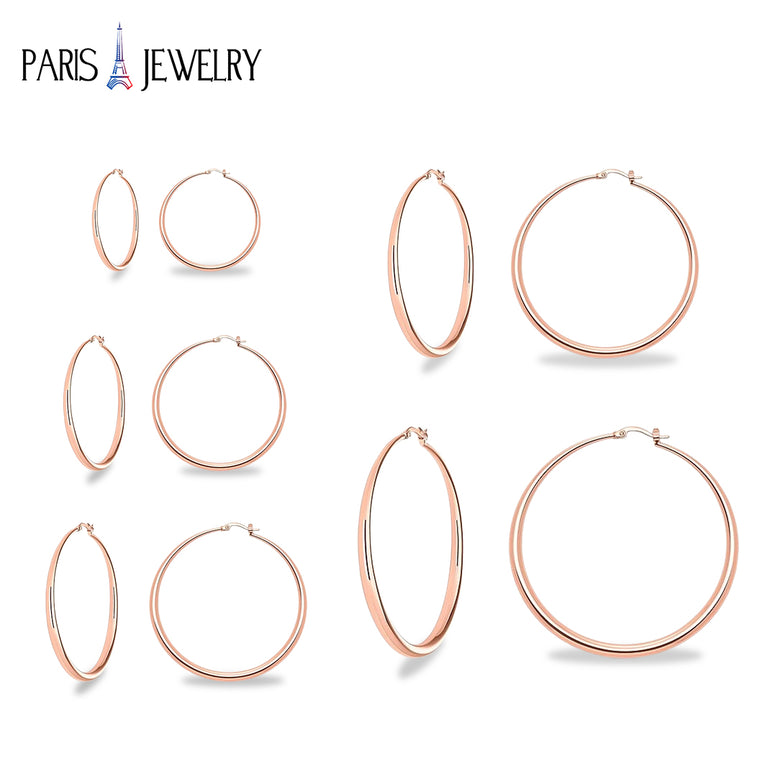 Rose Gold Plated Hoop Hinged Earrings