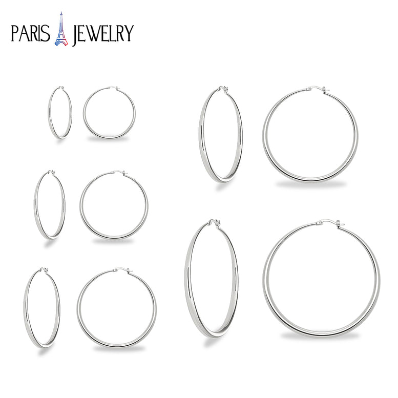 White Gold Plated Hoop Earrings