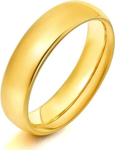 Paris Jewelry 24K Yellow Gold High Polish Classic Wedding Ring 6mm Women And Men Plated Size - 10