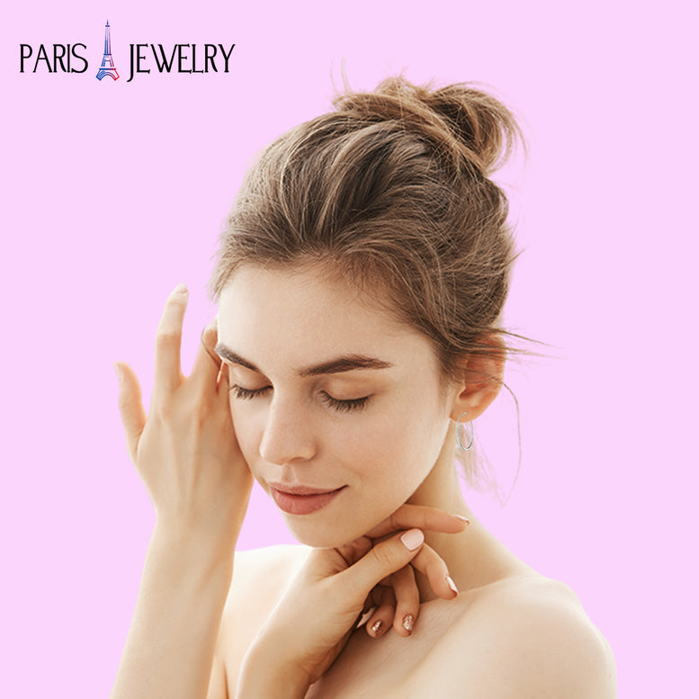 White Gold Hoop Earrings for Women