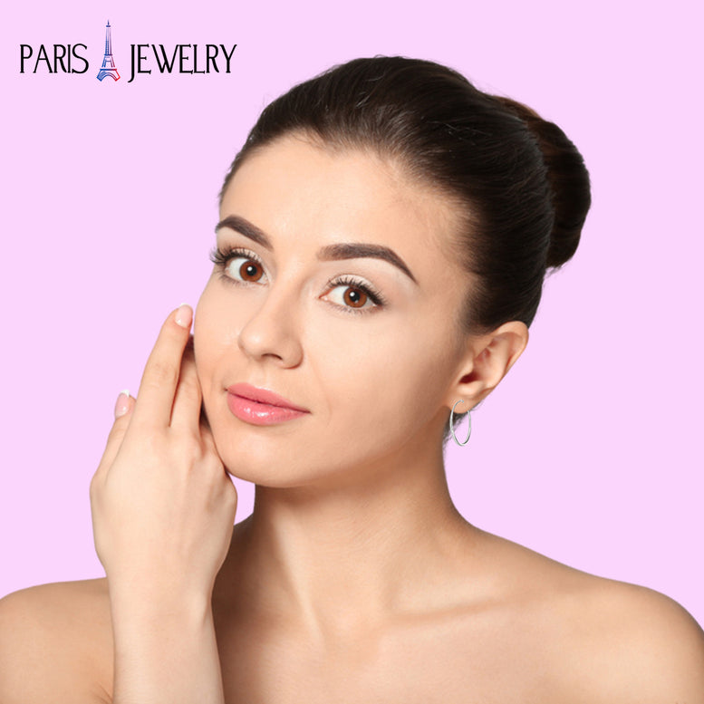 White Gold Hoop Earrings for Women