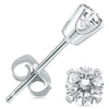 14K White Gold 1 Ct Round Solitaire Created Diamond Stud Earrings Unisex by Paris Jewelry plated