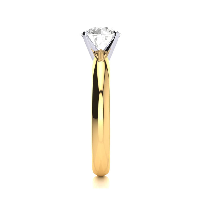 Paris Jewelry 14k Yellow Gold 2 Ct Round Moissanite Women Stud Rings Sizes 5-10 plated