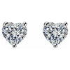 14k White Gold Heart Created Diamond Stud Earrings 3MM Plated by Paris Jewelry