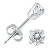 14K White Gold 2 Ct Round Created Diamond Solitaire Stud Earrings Plated by Paris Jewelry