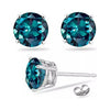 Paris Jewelry 14k White Gold 2 Ct Round Created Alexandrite Unisex Stud Earrings Plated