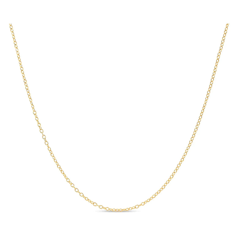 Paris Jewelry 18k Cable Chain Necklace Italian, 18 Inches Length Plated