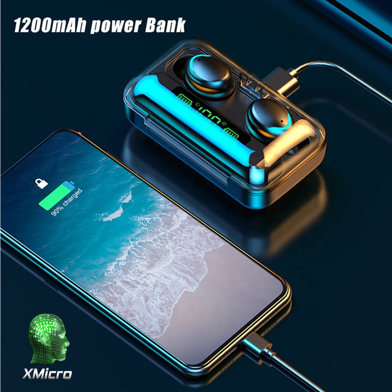 XMicro Bluetooth 5.3 Earbuds 140H Playtime Headphones HD Stereo Noise Cancelling Earphones in Ear with Mic, USB-C Charging Case