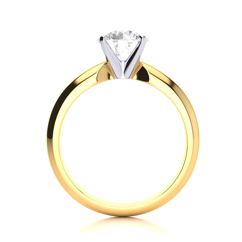 Paris Jewelry 14k Yellow Gold 2 Ct Round Moissanite Women Stud Rings Sizes 5-10 plated