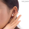 18K Yellow Gold Created White Diamond Princess Cut Screw Back Stud Earrings Gift for Women plated by Paris Jewelry