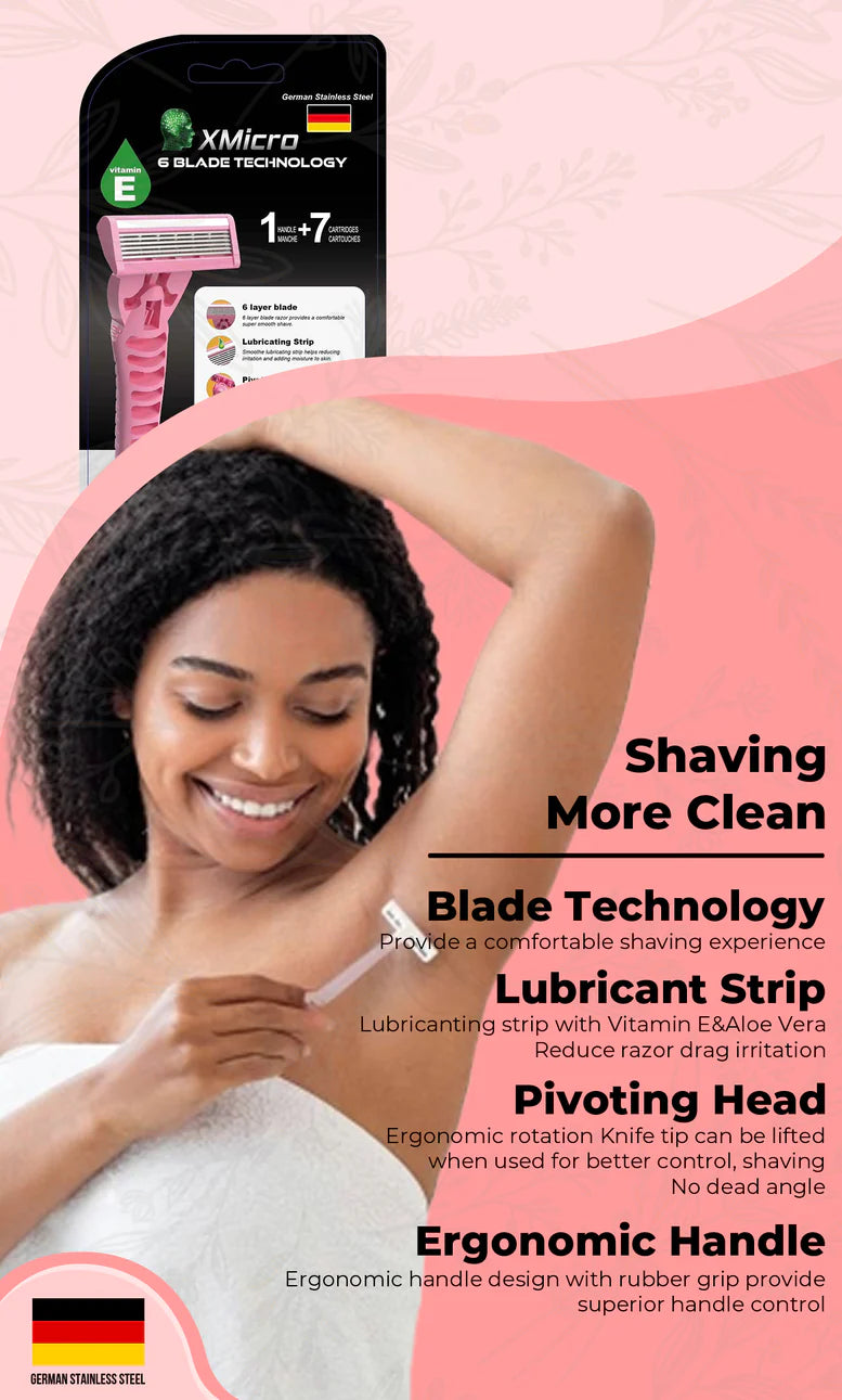 XMicro Pink Razor and Shaving Cream For Women