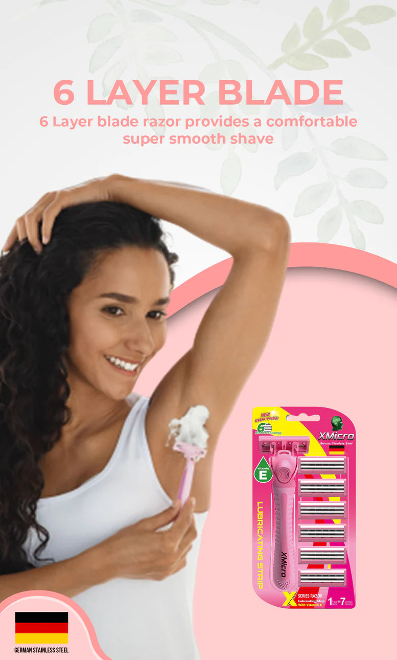 XMicro Pink Razor and Shaving Cream For Women