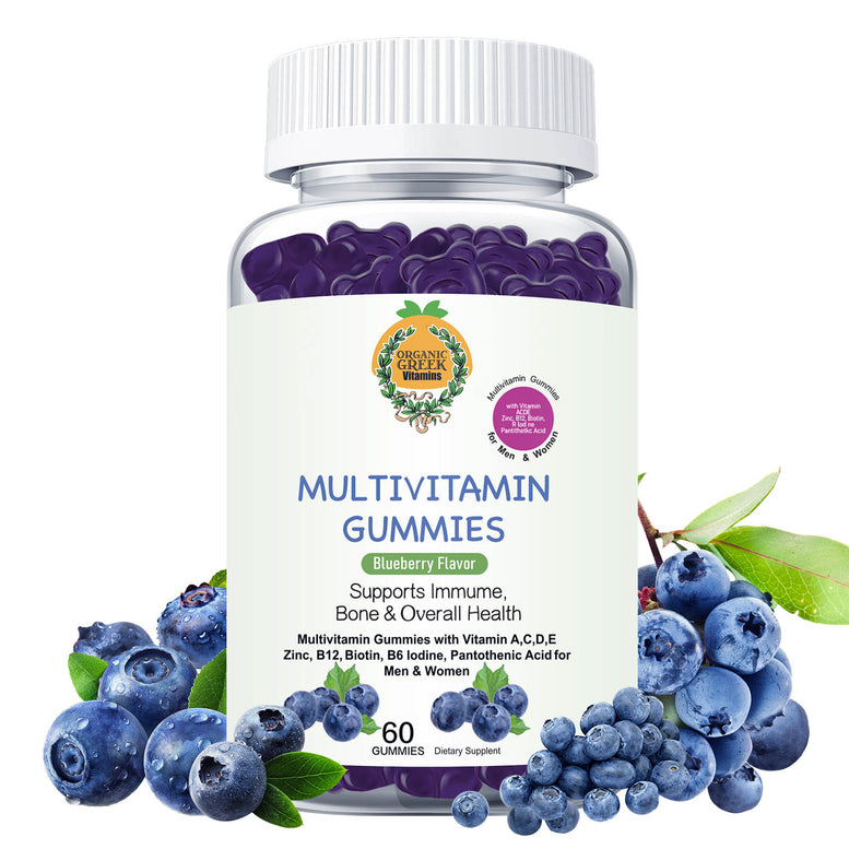 Organic Greek : Premium Natural Plant Base Multivitamin Gummies Whole Food Supplement