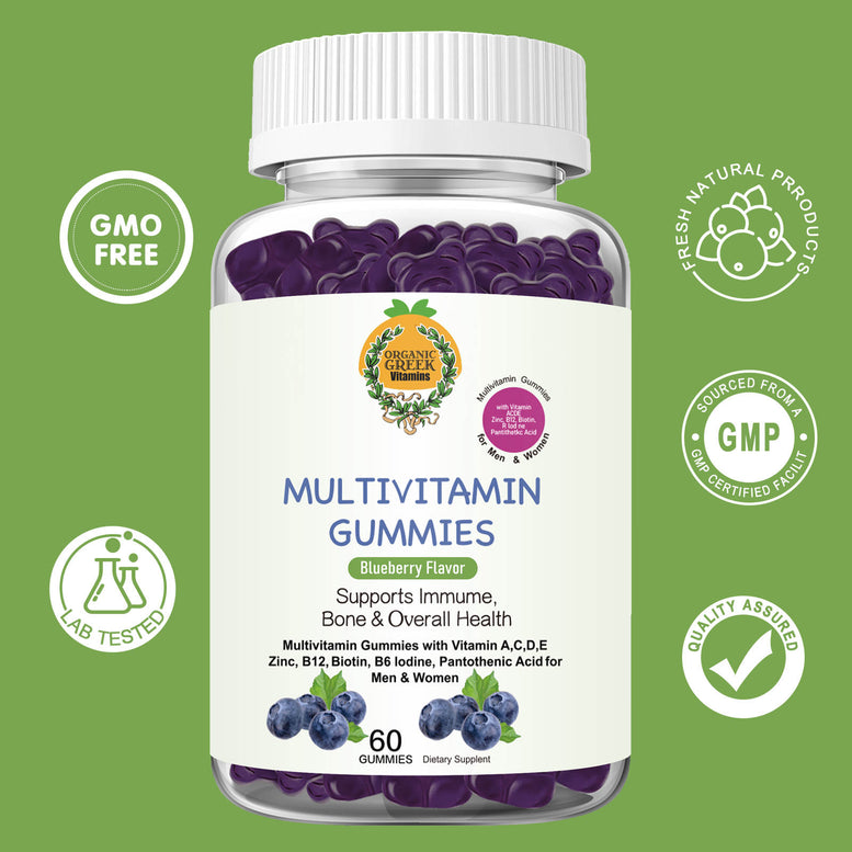 Organic Greek : Premium Natural Plant Base Multivitamin Gummies Whole Food Supplement