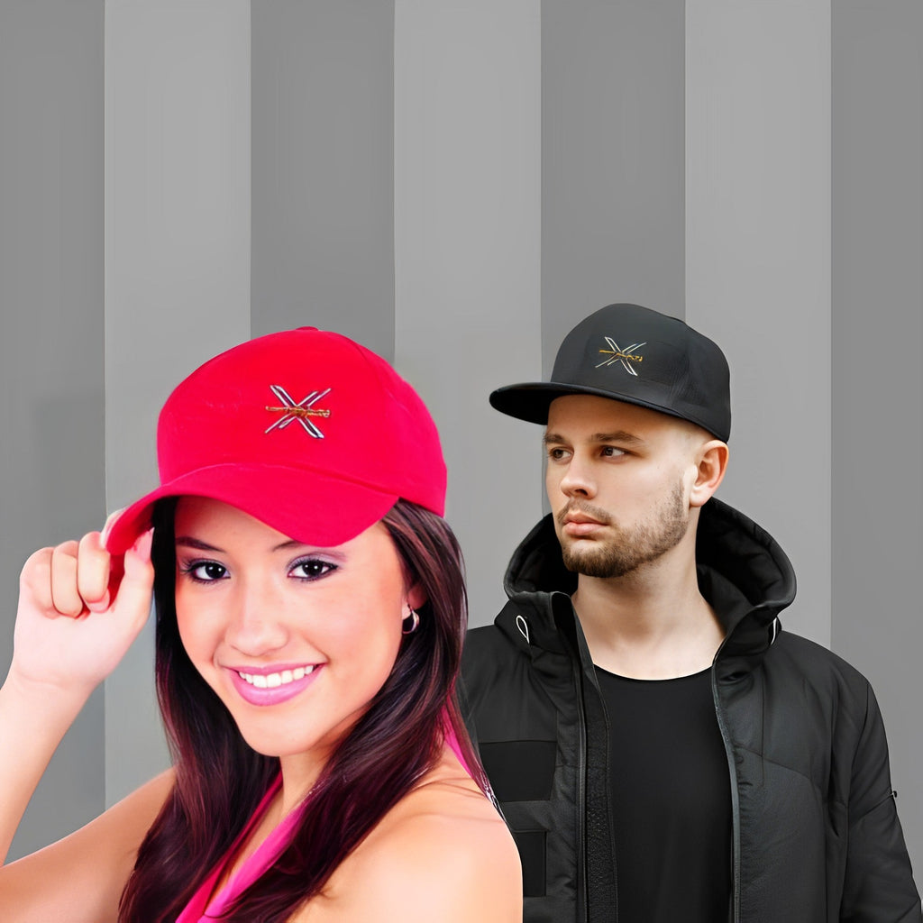 XHitman Stylish Modern, Sport Performance Adjustable Size Baseball Cap for Men and Women All Seasons Black & Red Combo