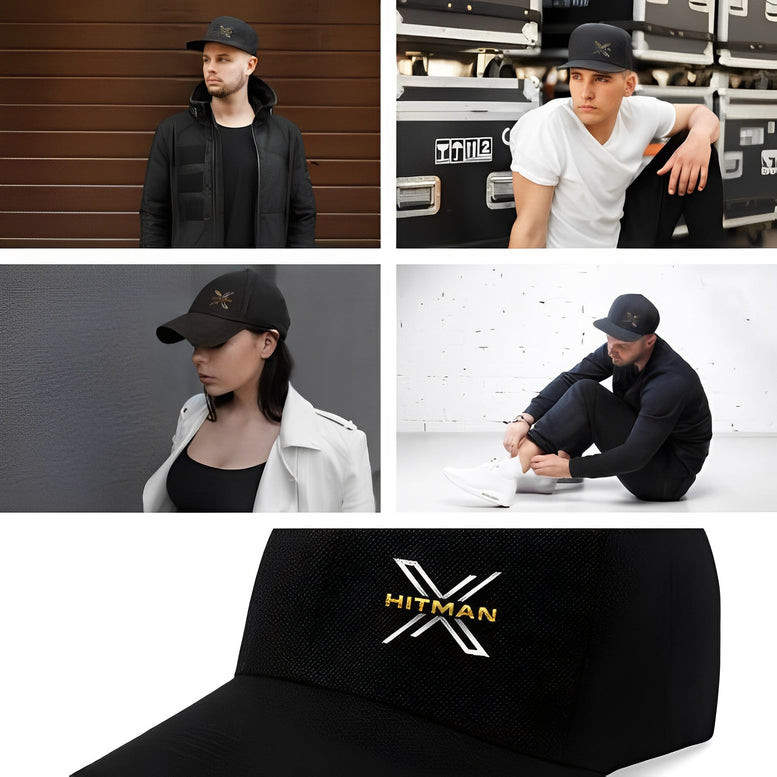 XHitman Stylish Modern, Sport Performance Adjustable Size Baseball Cap for Men and Women All Seasons Black & Red Combo