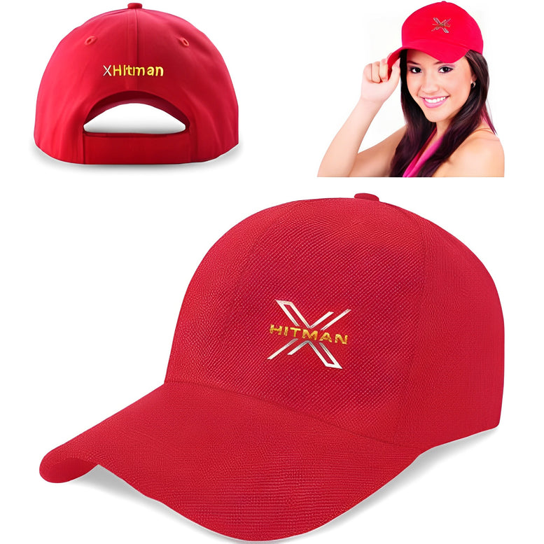 XHitman Stylish Modern, Sport Performance Adjustable Size Baseball Cap for Men and Women All Seasons (Black & Red)