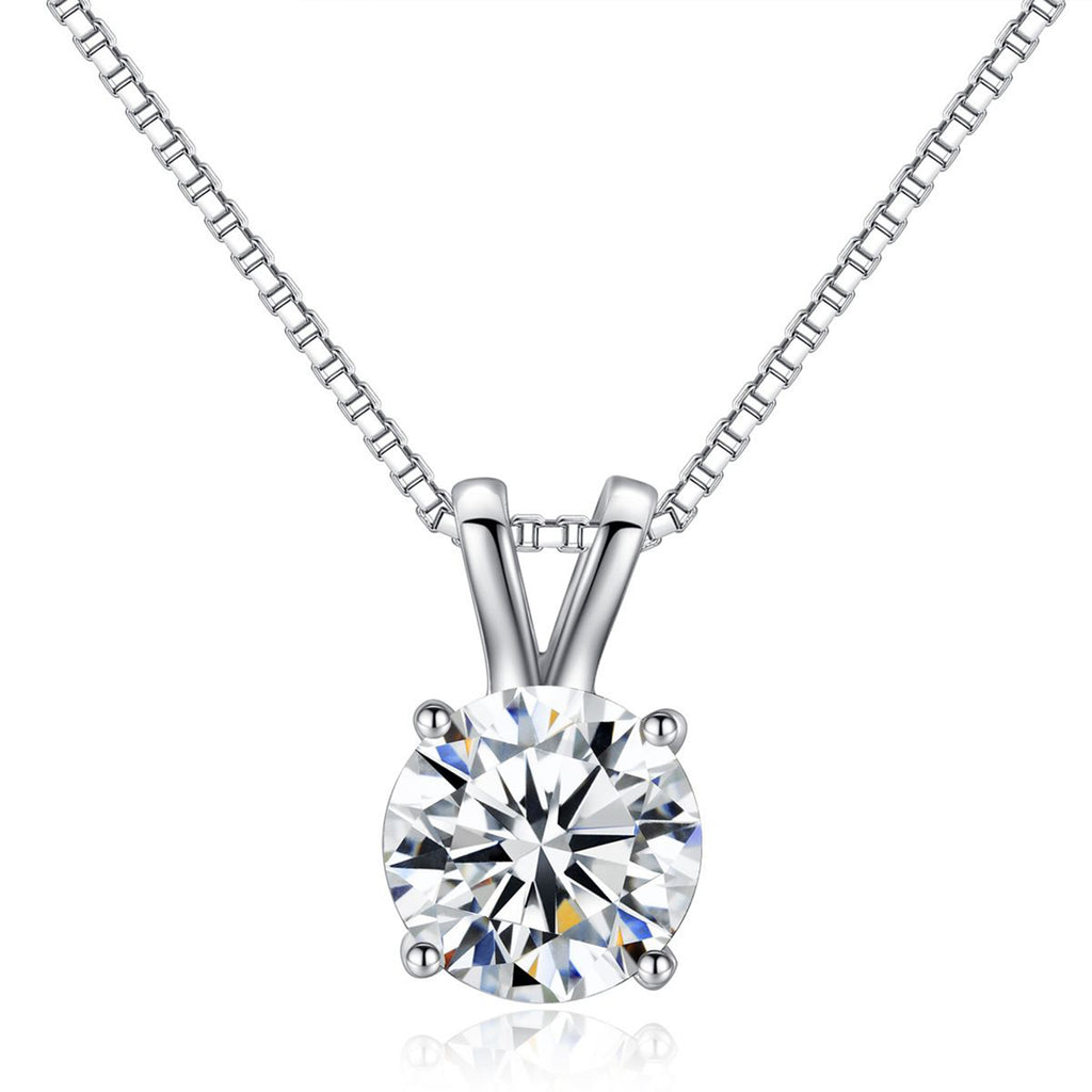 Paris Jewelry 18k White Gold 4 Cttw Round Created Diamond 18 Inch Necklace Plated