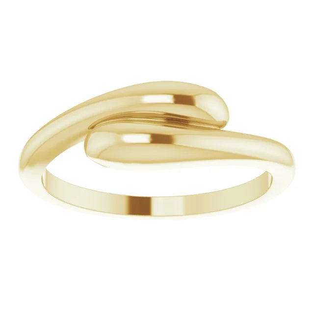 14K Yellow Gold Domed Bypass Ring