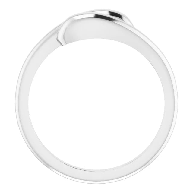 14K White Gold Domed Bypass Ring