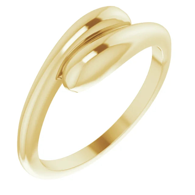 14K Yellow Gold Domed Bypass Ring