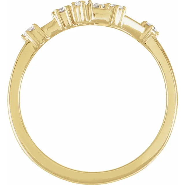 14K Yellow Gold 1/6 CTW Natural Diamond Libra Constellation Ring