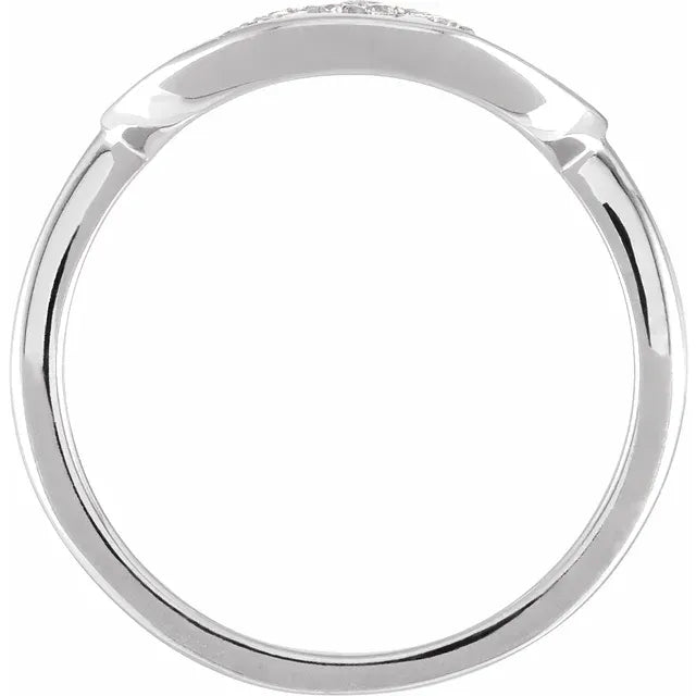 14K White Gold 1/10 CTW Natural Diamond Initial A Ring