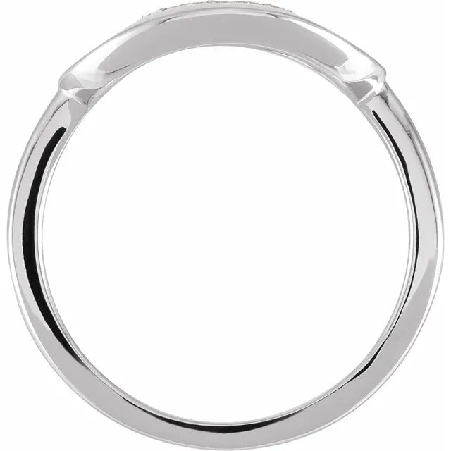 14K White Gold .08 CTW Natural Diamond Initial C Ring