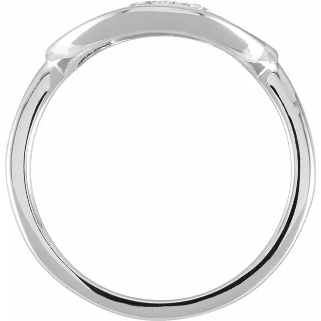 14K White Gold 1/10 CTW Natural Diamond Initial K Ring