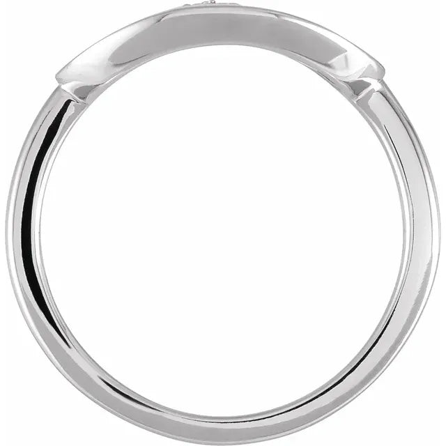 14K White .05 CTW Natural Diamond Initial L Ring