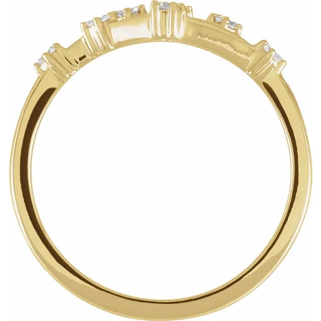 14K Yellow Gold 1/6 CTW Natural Diamond Gemini Constellation Ring