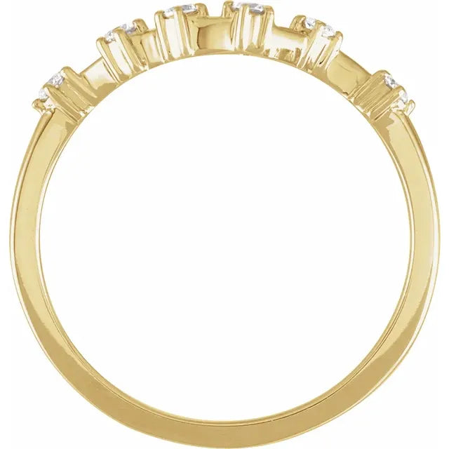 14K Yellow Gold 1/6 CTW Natural Diamond Pisces Constellation Ring