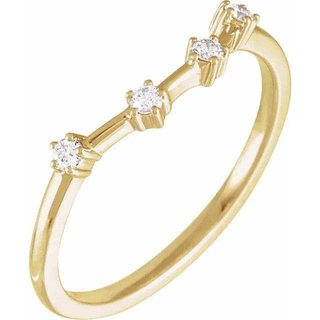 14K Yellow Gold 1/10 CTW Natural Diamond Aquarius Constellation Ring