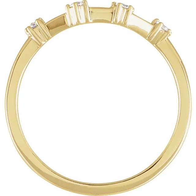 14K Yellow Gold 1/10 CTW Natural Diamond Aquarius Constellation Ring