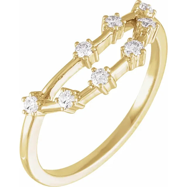 14K Yellow Gold 1/5 CTW Natural Diamond Capricorn Constellation Ring