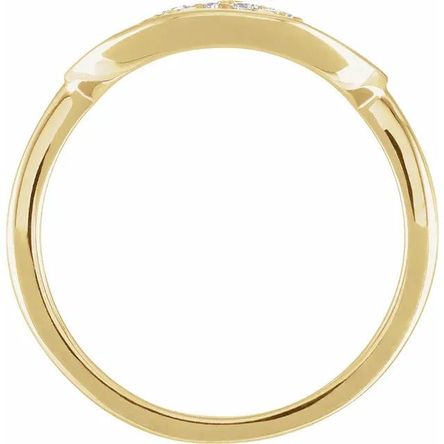 14K Yellow Gold 1/10 CTW Natural Diamond Initial A Ring