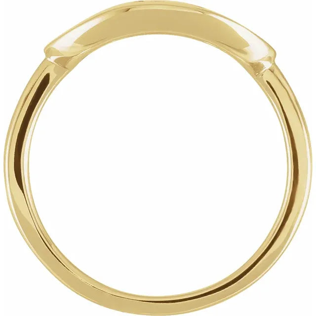 14K Yellow Gold 1/8 CTW Natural Diamond Initial B Ring