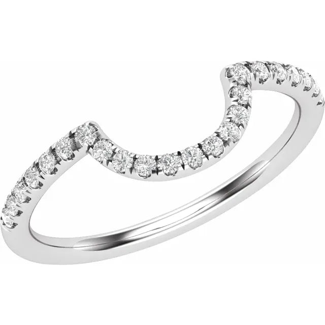 14K White Gold 1/4 CTW Natural Diamond Matching Band