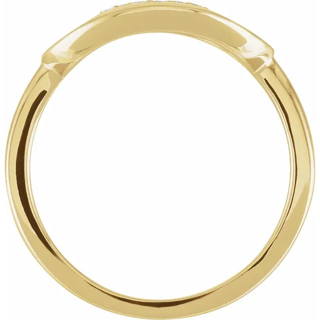 14K Yellow Gold .08 CTW Natural Diamond Initial C Ring