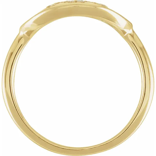 14K Yellow Gold 1/8 CTW Natural Diamond Initial M Ring