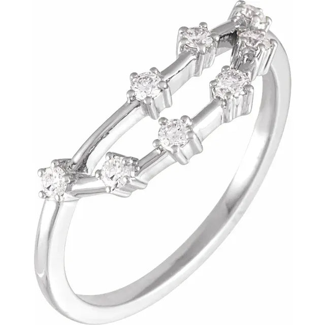 14K White Gold 1/5 CTW Natural Diamond Capricorn Constellation Ring