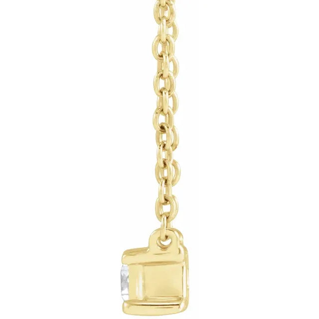14K Yellow Gold 1/3 CT Lab-Grown Diamond 16-18" Necklace