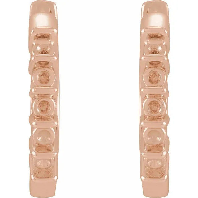 14K Rose Gold Round 5-Stone Family Hoop Earring Mounting