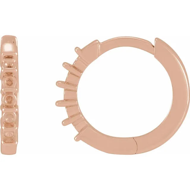 14K Rose Gold Round 5-Stone Family Hoop Earring Mounting