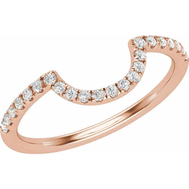 14K Rose Gold 1/4 CTW Natural Diamond Matching Band