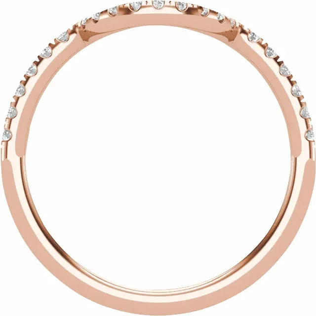 14K Rose Gold 1/4 CTW Natural Diamond Matching Band