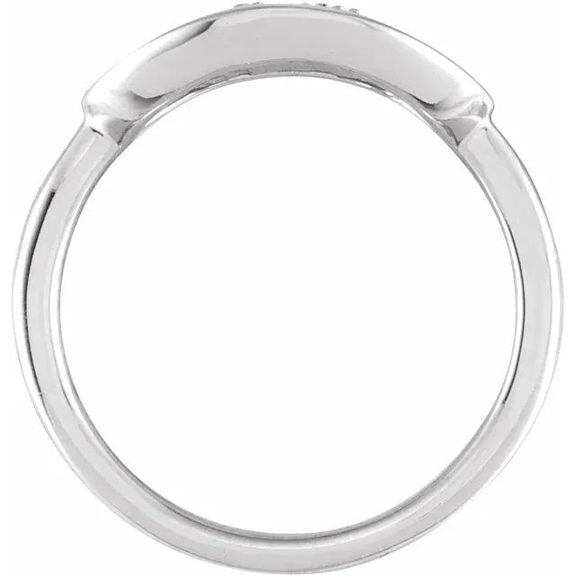 14K White Gold 1/10 CTW Natural Diamond Initial R Ring