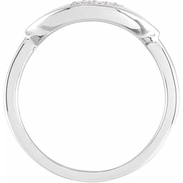 14K White Gold 1/10 CTW Natural Diamond Initial D Ring